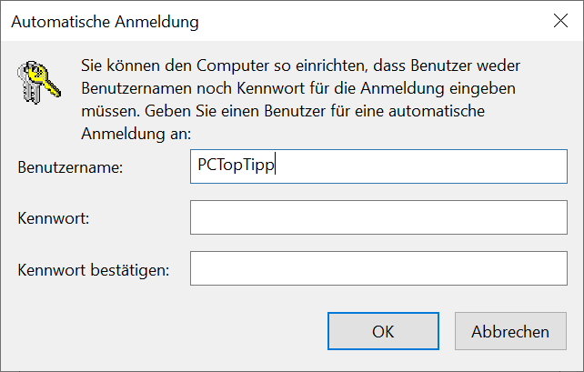 automatische Anmeldung